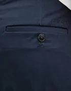 CALVIN KLEIN панталон чино мъжки от памук с еластан тъмносин със стандартна талия LV04LD613G
