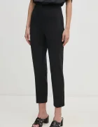 CALVIN KLEIN панталон дамски с вискоза черен с висока талия LV044B690G