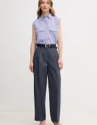 CALVIN KLEIN Панталон в тъмносиньо със стандартна кройка с висока талия LV044B675G