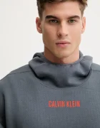 Calvin Klein Performance Суичър мъжки в сиво с качулка с принт LVGMF5W308