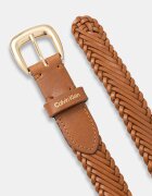CALVIN KLEIN плетен колан дамски от кожа кафяв LV04F7087G