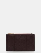 CALVIN KLEIN портфейл дамски от имитация на кожа бордо LV04F1084G