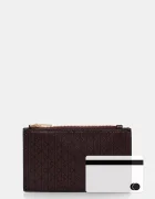 CALVIN KLEIN портфейл дамски от имитация на кожа бордо LV04F1084G