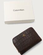 CALVIN KLEIN портфейл дамски от кожа кафяв LV04F1095G