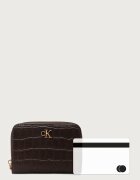 CALVIN KLEIN портфейл дамски от кожа кафяв LV04F1095G