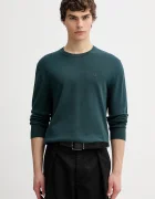 CALVIN KLEIN пуловер мъжки от памук тюркоазен LV040BM343