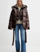 CALVIN KLEIN Пуловер с вълна в бежово с ниско поло LV044D365G