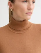 CALVIN KLEIN Пуловер с вълна в кафяво от лека материя с поло LV044D371G