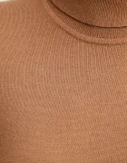 CALVIN KLEIN Пуловер с вълна в кафяво от лека материя с поло LV044D371G