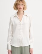 CALVIN KLEIN риза дамска бежова с изчистена шарка LV044F129G