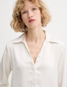 CALVIN KLEIN риза дамска бежова с изчистена шарка LV044F129G