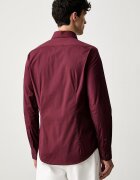 CALVIN KLEIN риза мъжка от памук с еластан бордо LV019EU189