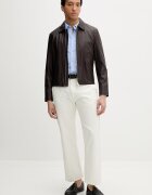 CALVIN KLEIN риза мъжка от памук с еластан синя на райе LV040BM108