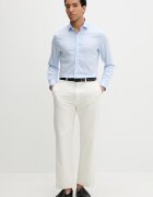 CALVIN KLEIN риза мъжка от памук синя на райе LV019EU119