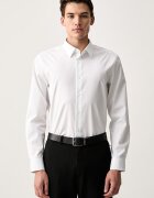 CALVIN KLEIN риза мъжка с памук бяла LV04LH105G