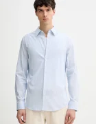 CALVIN KLEIN Риза в синьо с кройка по тялото с класическа яка LV04LE120G