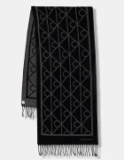 CALVIN KLEIN Шал мъжки в черно с десен LV04D8061G