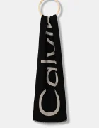 CALVIN KLEIN Шал с вълна в черно с десен LV04F8051G