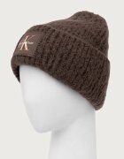 CALVIN KLEIN шапка beanie дамска с вълна кафява LV04F8104G