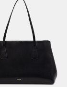 CALVIN KLEIN шопинг чанта дамска от имитация на кожа черна LV04F3502G