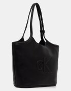 CALVIN KLEIN шопинг чанта дамска от имитация на кожа черна LV04F3562G