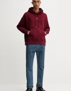 CALVIN KLEIN Суичър мъжки в бордо с качулка с апликация LV14LD225G