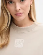 CALVIN KLEIN Суичър в бежово с меланжов десен LV044D203G