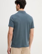 CALVIN KLEIN тениска с яка мъжка от памук тюркоазена LV04LE255G