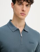 CALVIN KLEIN тениска с яка мъжка от памук тюркоазена LV04LE255G