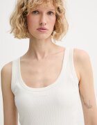 CALVIN KLEIN топ дамски от памук с еластан бежов LV044F210G