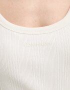 CALVIN KLEIN топ дамски от памук с еластан бежов LV044F210G