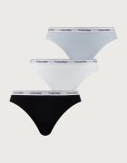 Calvin Klein Underwear бикини дамски от памук с еластан 3 броя сини LV00QD5207