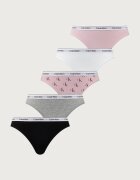Calvin Klein Underwear бикини дамски от памук с еластан 5 броя розови 000QD5208E