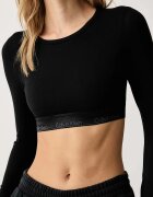Calvin Klein Underwear домашна блуза с дълги ръкави дамска с модал черна LV00QF9078