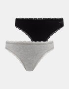 Calvin Klein Underwear прашки дамски от памук с еластан 2 броя сиви LV00QF9126