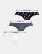 Calvin Klein Underwear слипове мъжки от памук с еластан 3 броя сиви LV00NB4388