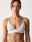 Calvin Klein Underwear триъгълен сутиен с памук сив LV00QF9068
