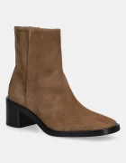 CALVIN KLEIN Велурени боти BLOCK HEEL ZIP BOOT SUE