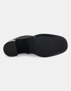 CALVIN KLEIN Велурени боти BLOCK HEEL ZIP BOOT SUE в кафяво с дебел ток HW0HW02592
