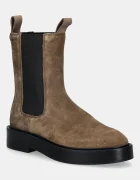 CALVIN KLEIN Велурени боти челси CONVAVE WELT CHESEA SUEDE