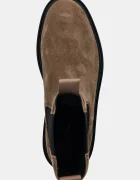 CALVIN KLEIN Велурени боти челси CONVAVE WELT CHESEA SUEDE в кафяво с равна подметка YW0YW01969