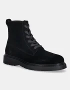 CALVIN KLEIN Велурени обувки COMBAT ESS LACE UP ZIP BOOT SU