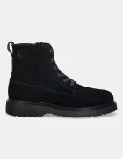 CALVIN KLEIN Велурени обувки COMBAT ESS LACE UP ZIP BOOT SU мъжки в черно YM0YM01371