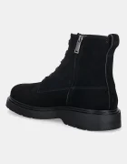 CALVIN KLEIN Велурени обувки COMBAT ESS LACE UP ZIP BOOT SU мъжки в черно YM0YM01371
