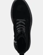 CALVIN KLEIN Велурени обувки COMBAT ESS LACE UP ZIP BOOT SU мъжки в черно YM0YM01371