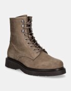 CALVIN KLEIN Велурени обувки LACE UP BOOT W/ ZIP SUEDE