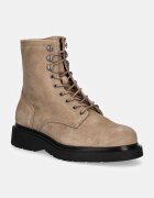 CALVIN KLEIN Велурени обувки LACE UP BOOT W/ ZIP SUEDE