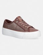 CALVIN KLEIN VULC FLATF LACEUP STRIPED NYL маратонки дамски кафяви обувки с платформа HW0HW03087