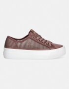 CALVIN KLEIN VULC FLATF LACEUP STRIPED NYL маратонки дамски кафяви обувки с платформа HW0HW03087