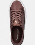 CALVIN KLEIN VULC FLATF LACEUP STRIPED NYL маратонки дамски кафяви обувки с платформа HW0HW03087